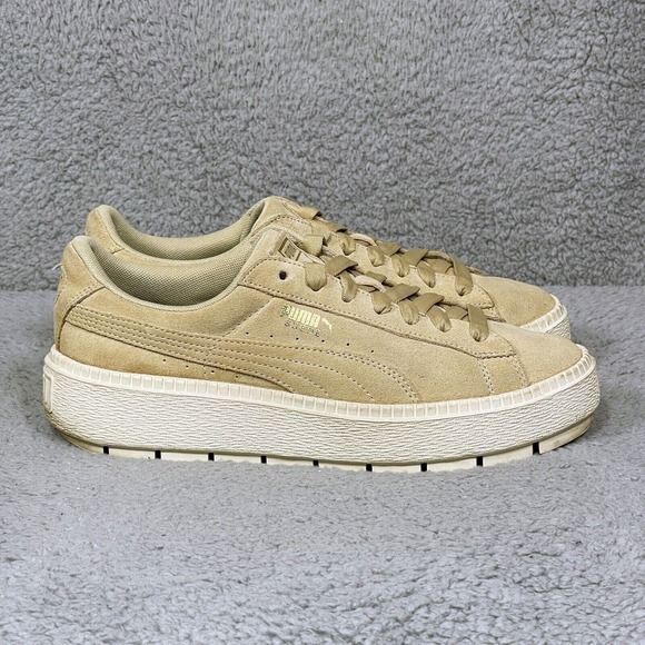 PUMA Shoes - Puma Platform Trace Womens Size 9.5 Sneakers Shoes Tan Suede